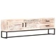 ТВ шкаф, бял, 140x30x45 см, акациево дърво масив
