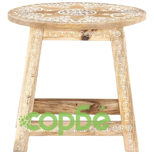 287445  Hand-painted Stool 38x38x35 cm Solid Mango Wood ➤ топ цена ➤ sorbe.bg