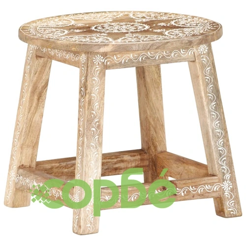 287445  Hand-painted Stool 38x38x35 cm Solid Mango Wood ➤ топ цена ➤ sorbe.bg