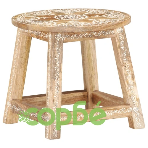 287445  Hand-painted Stool 38x38x35 cm Solid Mango Wood ➤ топ цена ➤ sorbe.bg
