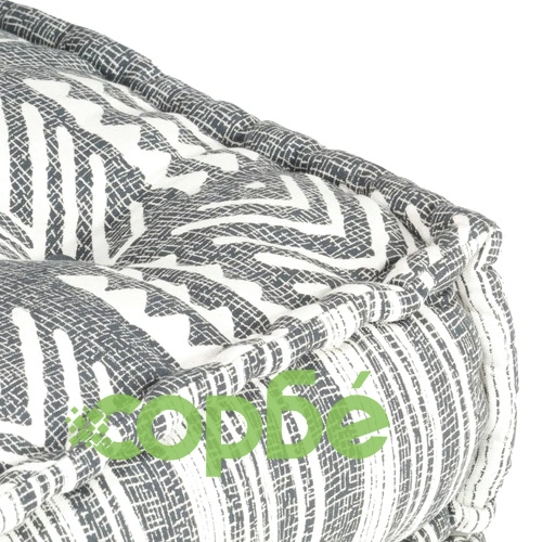 Модулен пуф, сиви ивици, текстил ➤ топ цена ➤ sorbe.bg