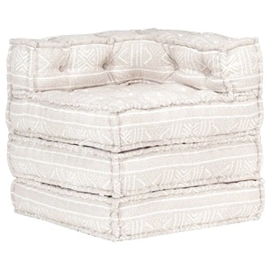 Модулен пуф, бежов, текстил