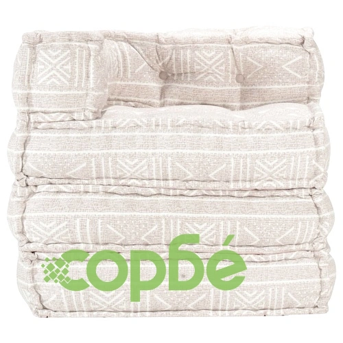 Модулен пуф, бежов, текстил ➤ топ цена ➤ sorbe.bg