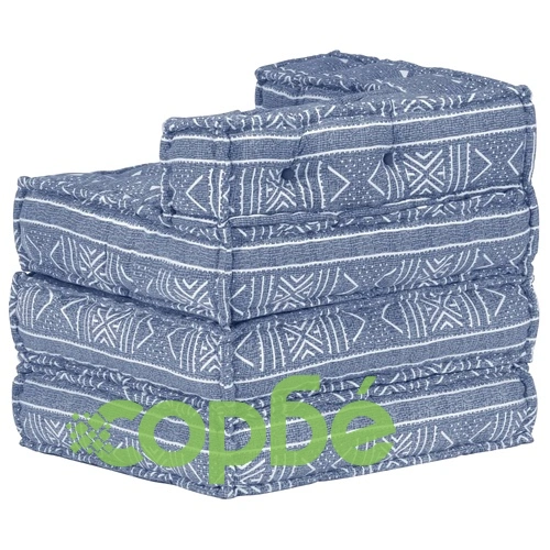 Модулен пуф, индиго, текстил ➤ топ цена ➤ sorbe.bg