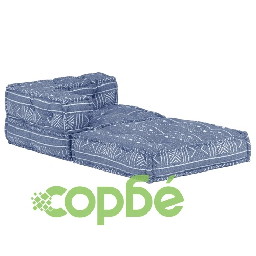 Модулен пуф, индиго, текстил ➤ топ цена ➤ sorbe.bg