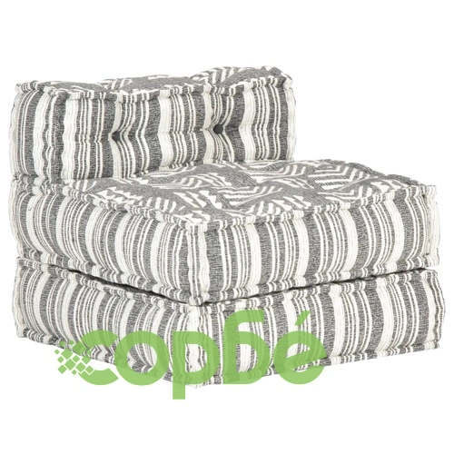 Модулен пуф, сиви ивици, текстил ➤ топ цена ➤ sorbe.bg