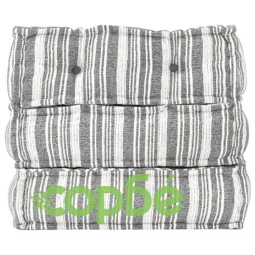 Модулен пуф, сиви ивици, текстил ➤ топ цена ➤ sorbe.bg