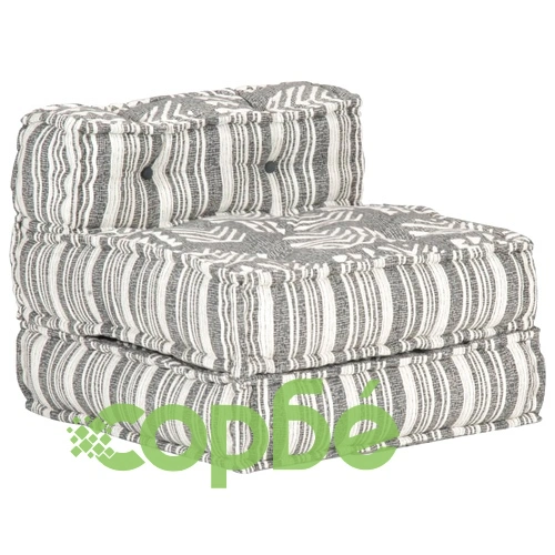 Модулен пуф, сиви ивици, текстил ➤ топ цена ➤ sorbe.bg