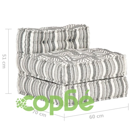 Модулен пуф, сиви ивици, текстил ➤ топ цена ➤ sorbe.bg