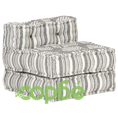 Модулен пуф, сиви ивици, текстил ➤ топ цена ➤ sorbe.bg