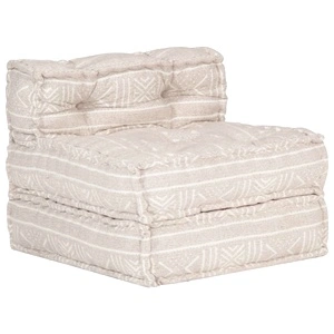 Модулен пуф, бежов, текстил