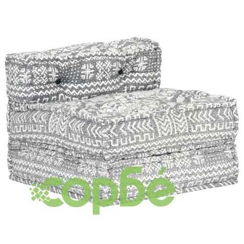 Модулен пуф, светлосив, текстил ➤ топ цена ➤ sorbe.bg