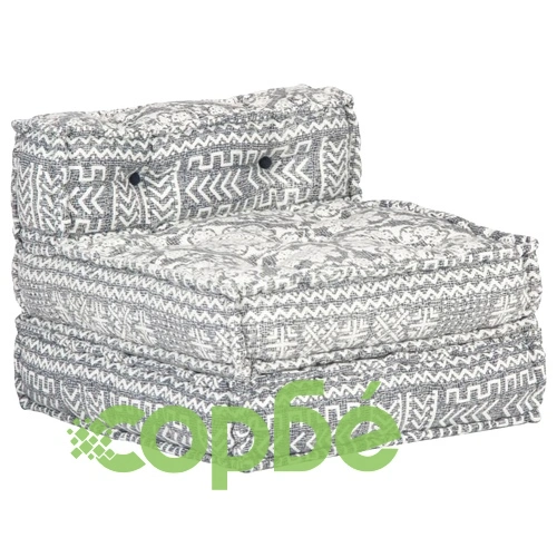 Модулен пуф, светлосив, текстил ➤ топ цена ➤ sorbe.bg