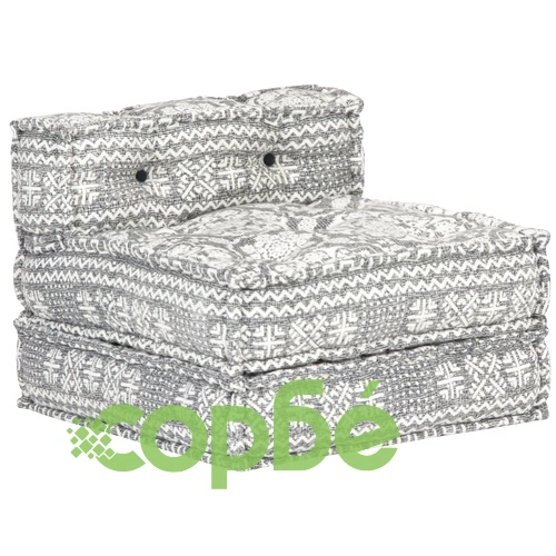 Модулен пуф, светлосив, текстил ➤ топ цена ➤ sorbe.bg