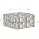 Пуф, 60x70x36 см, сиви ивици, текстил