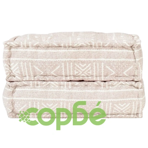 Пуф, 60x70x36 см, бежов, текстил ➤ топ цена ➤ sorbe.bg