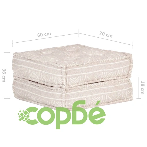 Пуф, 60x70x36 см, бежов, текстил ➤ топ цена ➤ sorbe.bg