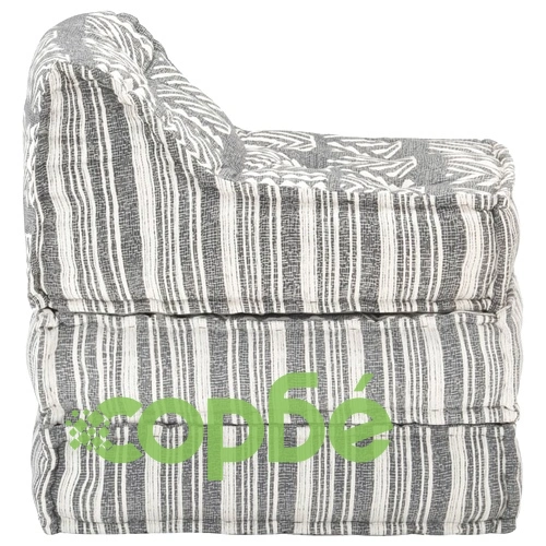 Модулен пуф, сиви ивици, текстил ➤ топ цена ➤ sorbe.bg