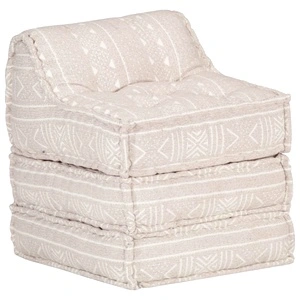 Модулен пуф, бежов, текстил