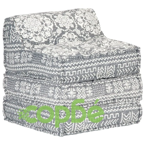 Модулен пуф, светлосив, текстил ➤ топ цена ➤ sorbe.bg