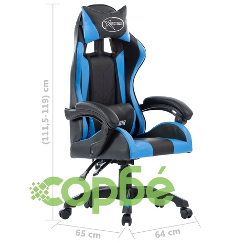 Геймърски стол, син, изкуствена кожа ➤ топ цена ➤ sorbe.bg