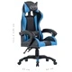 Геймърски стол, син, изкуствена кожа