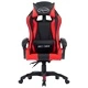 Геймърски стол, червен, изкуствена кожа
