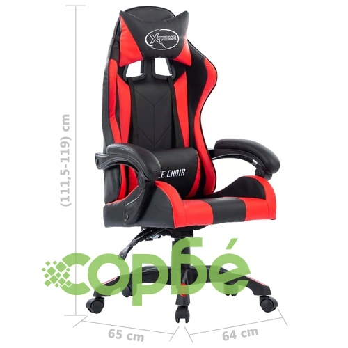 Геймърски стол, червен, изкуствена кожа ➤ топ цена ➤ sorbe.bg