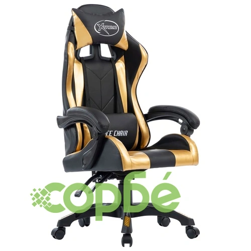Геймърски стол, златист, изкуствена кожа ➤ топ цена ➤ sorbe.bg