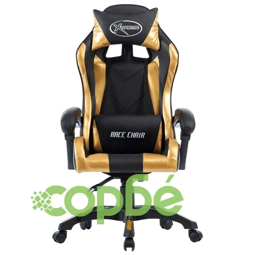 Геймърски стол, златист, изкуствена кожа ➤ топ цена ➤ sorbe.bg