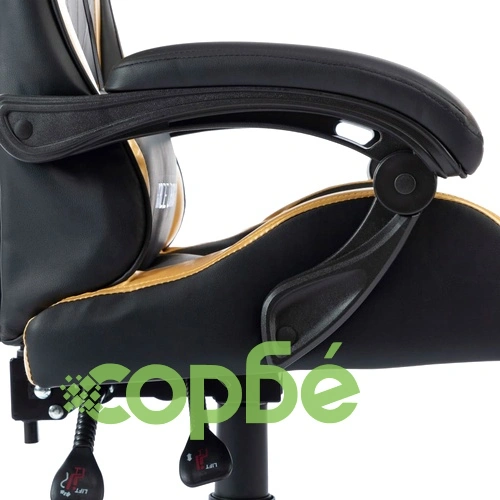 Геймърски стол, златист, изкуствена кожа ➤ топ цена ➤ sorbe.bg