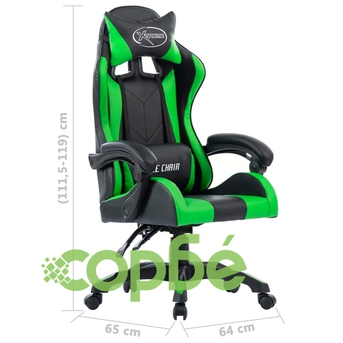 Геймърски стол, зелен, изкуствена кожа ➤ топ цена ➤ sorbe.bg