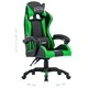 Геймърски стол, зелен, изкуствена кожа