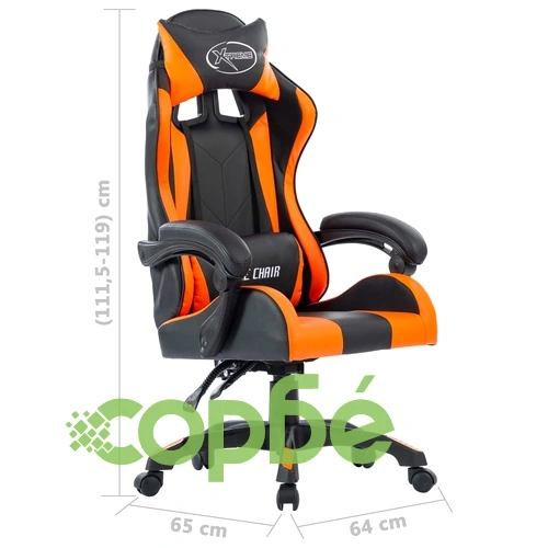 Геймърски стол, оранжев, изкуствена кожа ➤ топ цена ➤ sorbe.bg