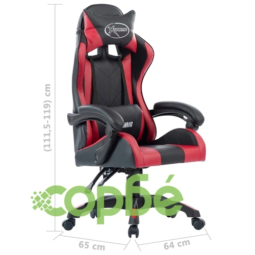 Геймърски стол, виненочервен, изкуствена кожа ➤ топ цена ➤ sorbe.bg