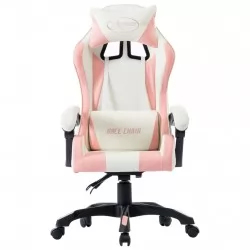 Геймърски стол, розов, изкуствена кожа
