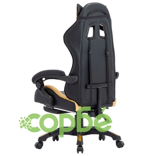 Геймърски стол подложка за крака златисто/черно изкуствена кожа ➤ топ цена ➤ sorbe.bg