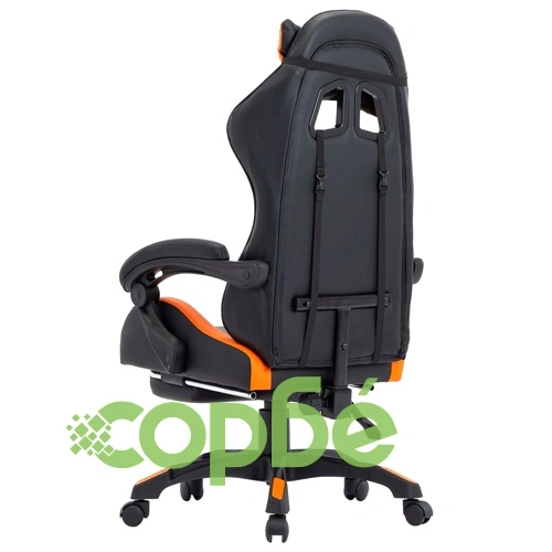 Геймърски стол подложка за крака оранжево/черно изкуствена кожа ➤ топ цена ➤ sorbe.bg