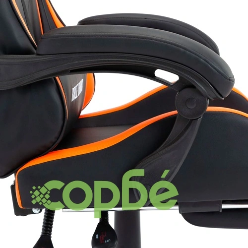 Геймърски стол подложка за крака оранжево/черно изкуствена кожа ➤ топ цена ➤ sorbe.bg