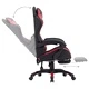 Геймърски стол с подложка за крака винено/черно изкуствена кожа