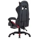 Геймърски стол с подложка за крака винено/черно изкуствена кожа