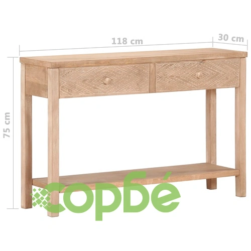 Конзолна маса, 118x30x75 cм, манго масив ➤ топ цена ➤ sorbe.bg