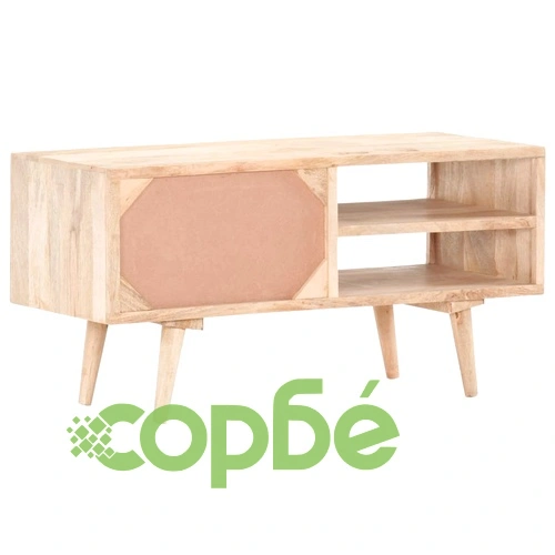 ТВ шкаф, 90x35x45 см, мангово дърво масив ➤ топ цена ➤ sorbe.bg