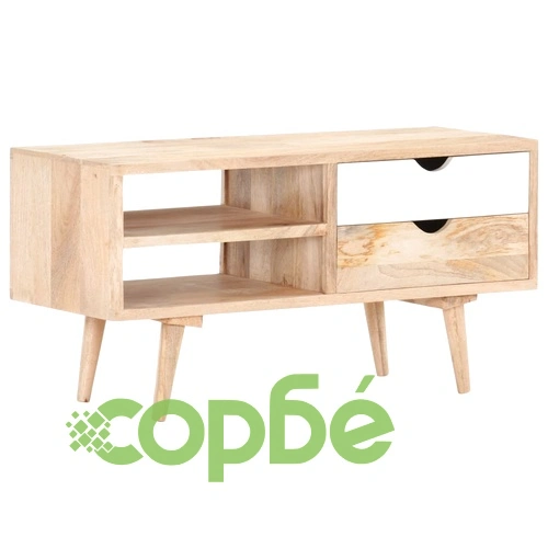 ТВ шкаф, 90x35x45 см, мангово дърво масив ➤ топ цена ➤ sorbe.bg