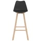 Бар табуретки, 2 бр, черни, PP и буково дърво масив