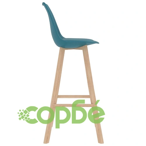 Бар табуретки, 2 бр, тюркоаз, PP и буково дърво масив ➤ топ цена ➤ sorbe.bg