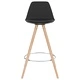 Бар табуретки, 2 бр, черни, PP и буково дърво масив