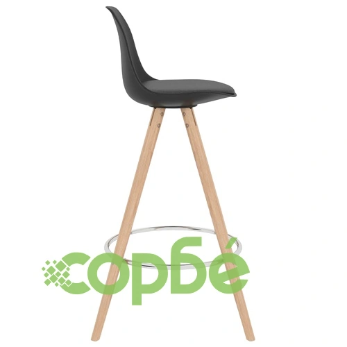 Бар табуретки, 2 бр, черни, PP и буково дърво масив ➤ топ цена ➤ sorbe.bg