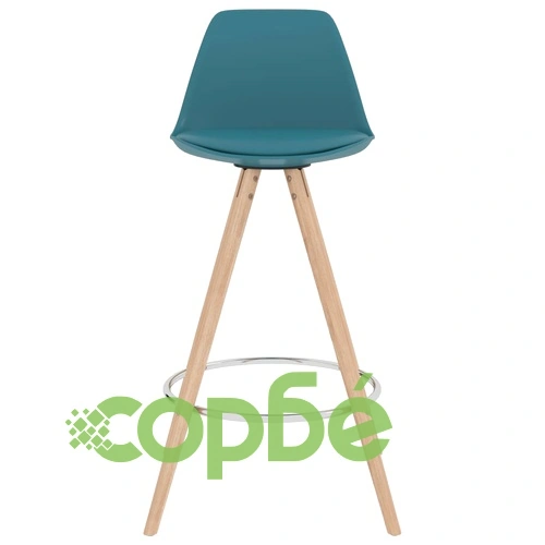 Бар табуретки, 2 бр, тюркоаз, PP и буково дърво масив ➤ топ цена ➤ sorbe.bg