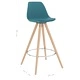 Бар табуретки, 2 бр, тюркоаз, PP и буково дърво масив